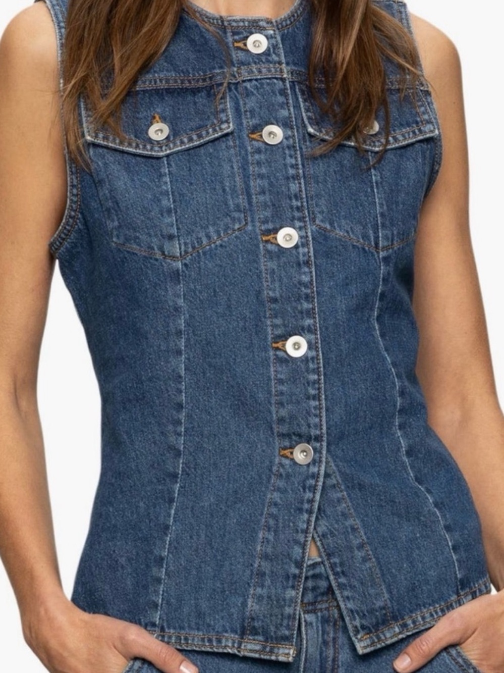 Last one…NWT Sanctuary Maritime Blue Denim Vest Size M